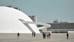 architectural photo of a white futuristic building