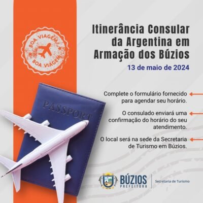 Agende seu atendimento! Búzios recebe itinerância Consular da Argentina para residentes locais na próxima segunda-feira