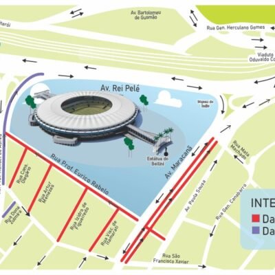 Esquema de trânsito otimizado para jogo Fluminense x Sampaio Corrêa no Maracanã em 22/11.