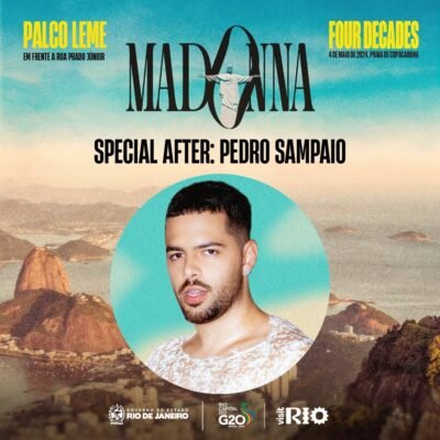 Pedro Sampaio comanda ‘after’ da Madonna nas areias de Copacabana