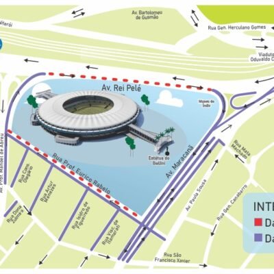 Trânsito para Futebol Solidário no Maracanã: Esquema da CET-Rio neste domingo, 26/05