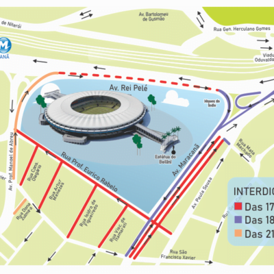 Esquema de trânsito para o jogo Flamengo x Cuiabá no Maracanã às 20h sábado.