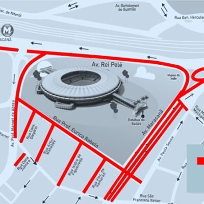 Esquema de trânsito CET-Rio no Maracanã para Flamengo x Peñarol em 19/9 – Centro Operações Rio.