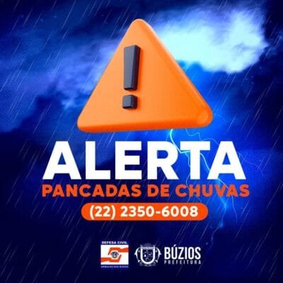 Defesa Civil de Búzios alerta para possíveis impactos da chuva prevista neste fim de semana