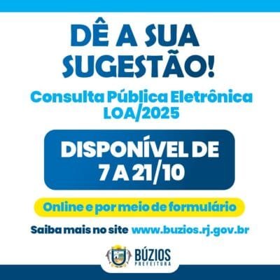 Participe! Prefeitura de Búzios abre enquete para cidadãos decidirem investimentos em 2025