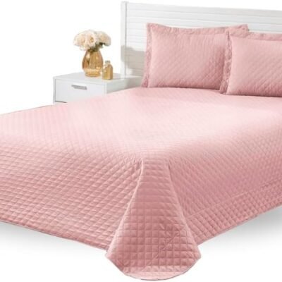 Kit Cobre-Leito Super King Gigante Cama Box Matelado Colcha Matelado (Rose)