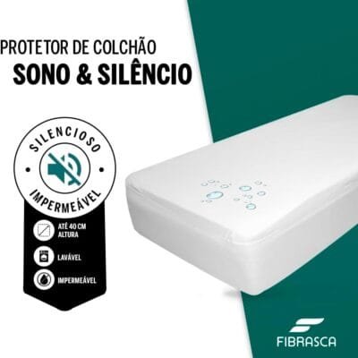 Capa protetor de Colchão Impermeável Sono e SILÊNCIO – Solteiro 090 x190 cm, branco, Pequeno solteiro