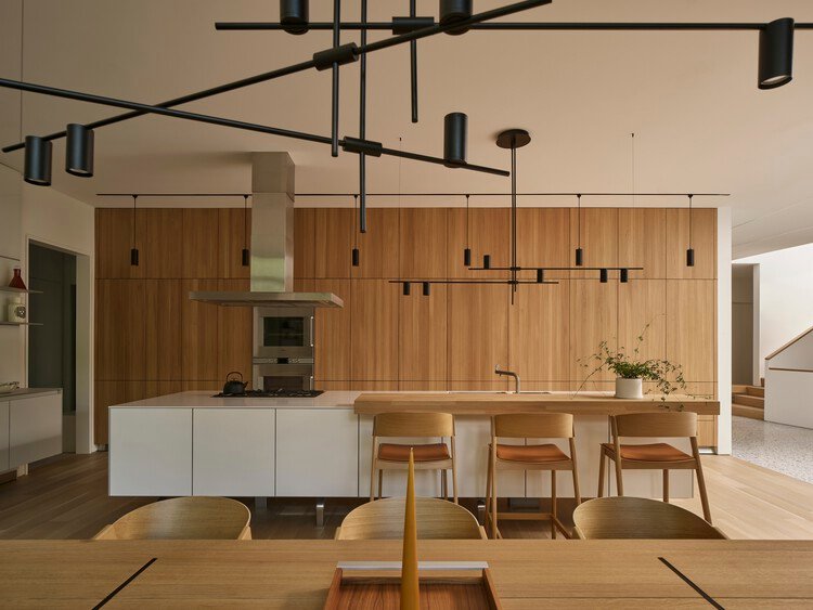 10° of Seperation House / Atelier RZLBD - Interior Photography, Kitchen, Wood, Lighting, Chair