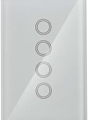 Steck, Interruptor Inteligente 4×2”, Touch Wi-Fi Steck Ambiente Conectado, 4 Módulos, Bivolt, Branco