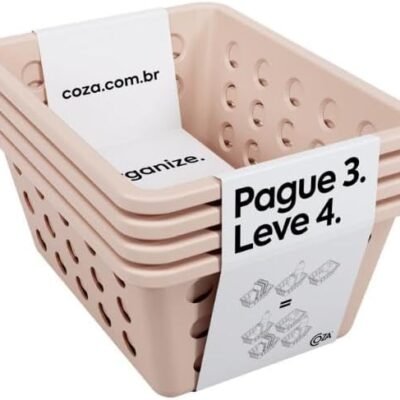 Kit Cesta Pequena One, 18,6 x 14,2 x 8,6 cm, Rosa Blush, Coza