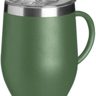 Caneca Térmica de Aço Inoxidável, 360ml, Isolamento a Vácuo (Verde Militar)