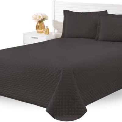 Kit Cobre Leito Casal Padrão 03 Peças Cama Box Matelado (Preto)