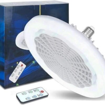 Lâmpada LED Com Ventilador De Teto E Controle Remoto Luz Branco Quente Fria Natural Ajustável De Brilho Silencioso 30W Bivolt Cor Branca