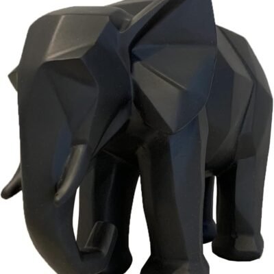 Escultura Elefante Poliresina Preto 15X11X20Cm – Mart 13262