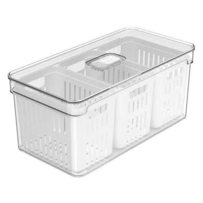 OU ORGANIZADOR CLEAR FRESH 5L COM 3 CESTOS