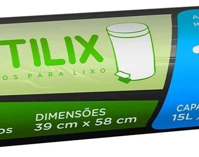 Utilix Saco Para Lixo Rolo Com 60 Sacos 15L Preto