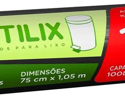 Utilix 100L Preto, Rolo com 15 Sacos para Lixo Dover-Roll