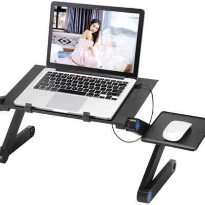 Suporte para Notebook e Laptop Ajustável com Refrigeração Mesa Portátil Alumínio para Cama Sofá Mesa Design Ergonômico Premium