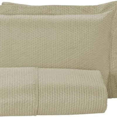 Cobre Leito Colcha Siena Dupla Face e Toque Macio Tamanhos Para Cama de Solteiro, Cama Casal Padrão, Cama Queen e Cama King Qualidade e Sofisticação (Avelã, Casal Queen(260x240cm))