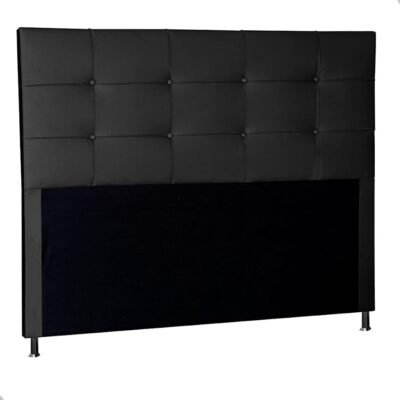 Cabeceira de Casal Cama Box 140cm Estofada Quarto Roma (Suede preto)