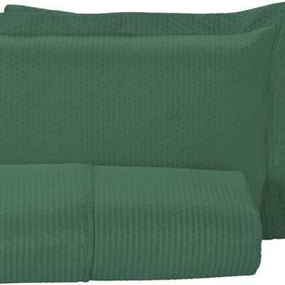 Cobre Leito Colcha Siena Dupla Face e Toque Macio Tamanhos Para Cama de Solteiro, Cama Casal Padrão, Cama Queen e Cama King Qualidade e Sofisticação (Verde, Casal Queen(260x240cm))