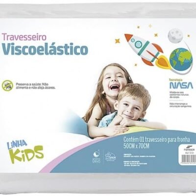 Travesseiro para Criança Nasa Infantil Kids Viscoelástico Anatomico – P/fronhas 50×70 cm – Fibrasca