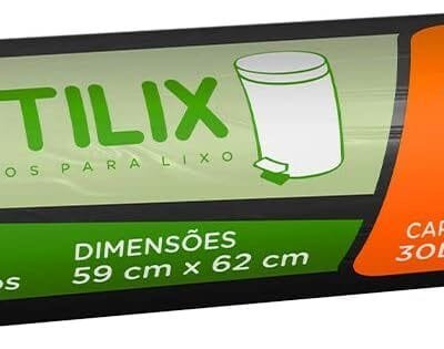 Utilix 510024312 – Saco para lixo, 30 litros, Preto, Rolo com 30 sacos