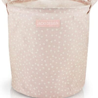 Cesto Redondo Organizador Multiuso Dobravel Brinquedo Tecido Cor:Rosa
