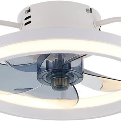 Ventilador de Teto com Luz LED 6 Níveis de Velocidade Super Silencioso e 3 Níveis de Iluminação Forte com Controle Remoto e Temporizador – Garantia de 1 ano (Branco)