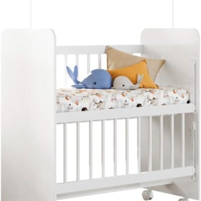 Mini Berço Bed Side Doce Encanto Com Colchão Grade Móvel Cor Branco