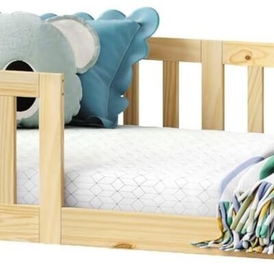 IDIMEX Cama Infantil Solteiro Chão com Grades Montessoriana Gustavo Natural