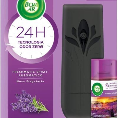 Air Wick Aromatizador De Ambiente Bom Ar Automático Aerossol Freshmatic Campos De Lavanda Aparelho + Refil 250Ml- Embalagem Variável