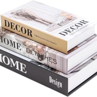 Kit 3 Livros Porta Objetos Enfeite Fake Caixa Organizadora Decorativo Sala Escritorio Design (HOME DESIGN PRETO)