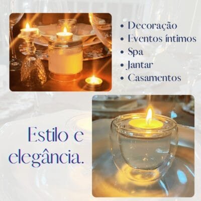 Kit de mini Velas Decorativas Flutuantes TeaLights Candles sem Cheiro, Rechaud Branca Prime – escolha a quantidade!! (50)