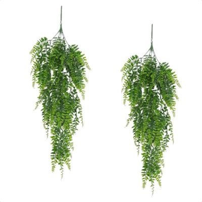 VIRTAX Samambaia Planta Artificial Realista Pendente de Plástico Jardim Vertical Vasos Jardineiras Folhagem Volumosa de 80cm Decoração Para Casa Salas Quartos Escritórios Festas e Eventos (2)