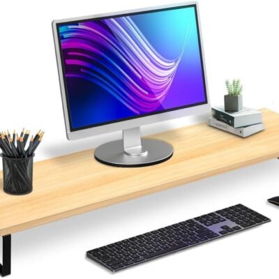 Suporte Monitor Madeira (80 cm de comprimento), Stand desk, Base para Monitor, Base Monitor, Mesa Monitor, Suporte Monitor, Suporte para Monitor, Suporte Monitor Mesa, Suporte de Monitor