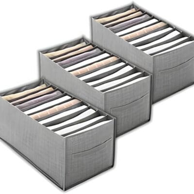 Kit C/3 Organizadores de Roupas Linha Premium C/9 Divisórias Colméia – Gaveteiros e Armários – Compartimentos Respiráveis, Dobrável, Lavável, Poliéster – Ideal para Guarda-Roupas, Closet, Gavetas