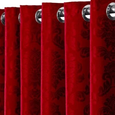 Cortina Jacquard 2,80×1,80 Sala E Quarto Semi Blackout Janela Varias Estampa (3-Vermelho)