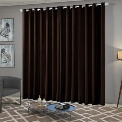 Cortina Blackout/Blecaute Quarto/Sala em Tecido 3,00m x 2,50m com Ilhós Cromado Solaris – Tabaco