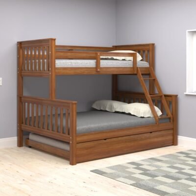 Beliche Woodstore Casal Solteiro De Madeira + Cama Aux Casal