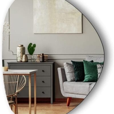 Espelho Decorativo Orgânico Lapidado 70×58 Moderno – com suporte para fixação
