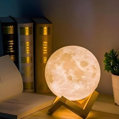 Luminaria Lua Cheia 12cm 3d Decoração Para Quarto/sala