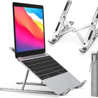 Suporte De Notebook De Alumínio Ajustável Para Notebook De 6 Ângulos Ajustável De Alumínio Dobrável E Ergonômico Para Desktop Portátil Compatível Com Macbook, Ipad, Hp, Dell, Lenovo 10-17 Polegadas