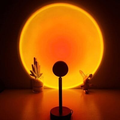 Lâmpada de pôr do sol, projetor de luz de pôr do sol, rotação de 180 graus, luz noturna de LED para fotografia/selfie/casa/sala de estar/decoração de quarto, carregamento USB (pôr do sol)