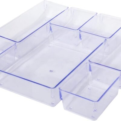 Kit 7 Organizador Multiuso Modular Gavetas Acrílico Cristal