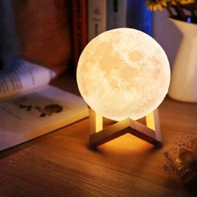 Luminaria Lua Cheia 12cm 3d Decoração Para Quarto/sala