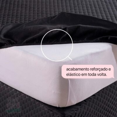 Capa Impermeável Protetor para Colchão Casal – 4 Camadas de Proteção – 100% Impermeável – Respirável e Não faz barulho (Preto, Casal)