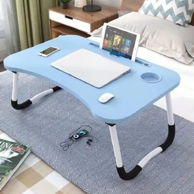 Mesa Portátil para Notebook Suporte para Cama e Sofá Dobrável Home Office (Azul)