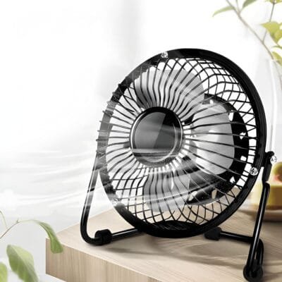 Mini Ventilador De Mesa USB, Portátil E Silencioso, Compacto Em Metal, Rotação 360°, Ideal Para Escritório E Viagens, Marca VIVID BUYS