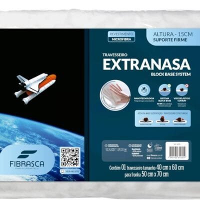 Travesseiro Nasa Alto Extranasa Ortopédico – P/fronhas 50 x 70 cm – Fibrasca, Branco